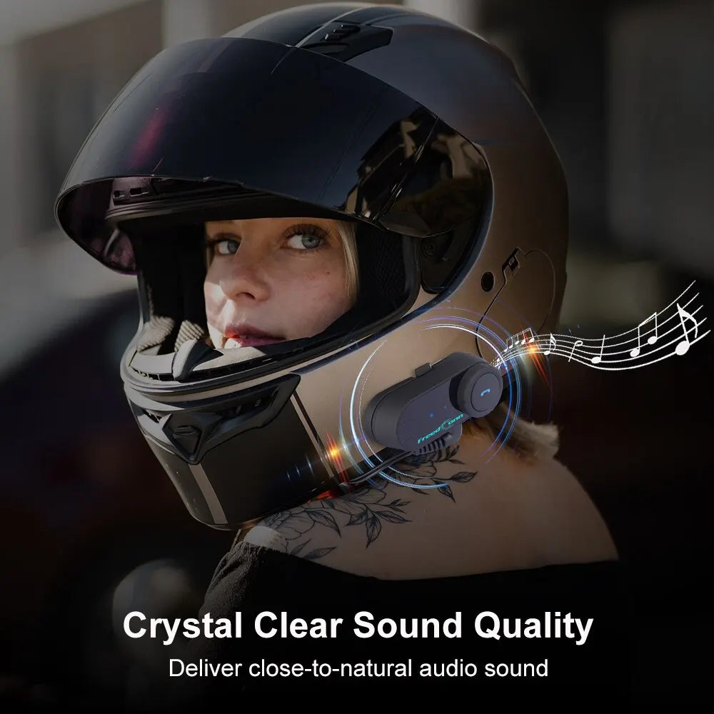 Freedconn T Com VB Motorcycle Helmet Headset Bluetooth Stereo Intercom Call Wireless Communication Interphone FM Music Sharing-EXPROTAS