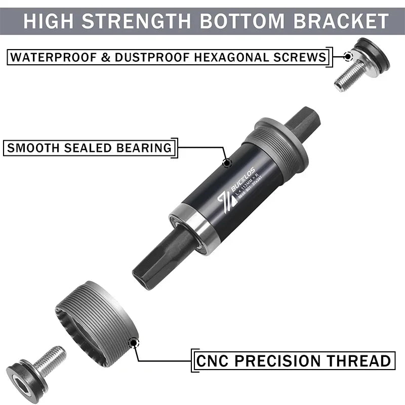 Threaded Bottom Bracket BUCKLOS BSA BB68 Square Taper MTB Road Bicycle