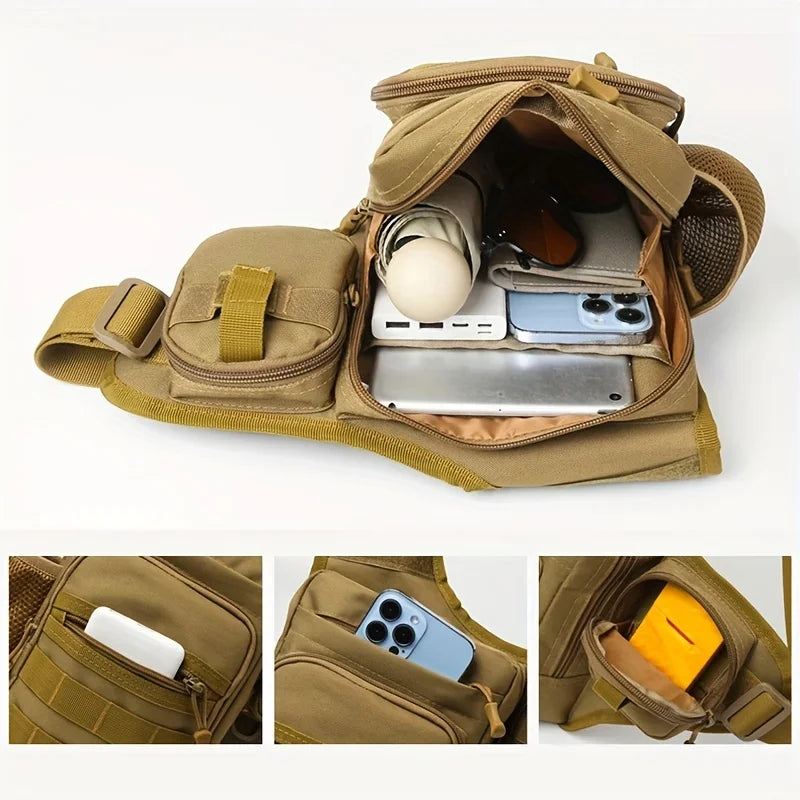 Waterproof Fishing Shoulder Bag Outdoor Sports Cycling Crossbody Chest Single Backpack Travel Climbing Camping Tactical Handbag-EXPROTAS