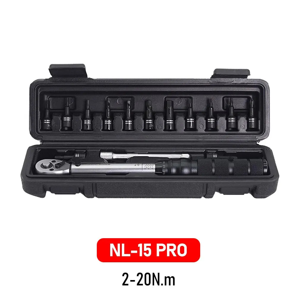 ThinkRider Professional NL-15 PRO Bicycle Bike Torque Wrench 2-20N·m Allen Key Tool Socket Spanner Set Kit-EXPROTAS