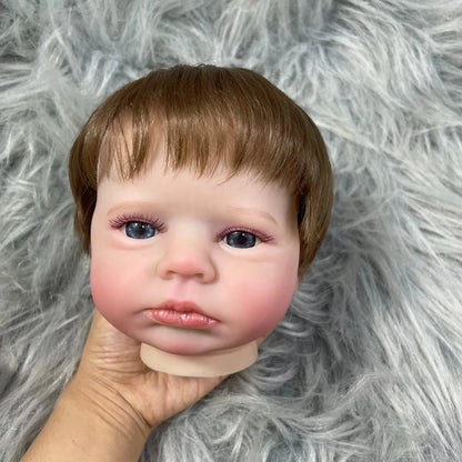 20" Reborn Doll Kit LouLou Awake 3D Painted Skin Blue Eyes Rooted Hair Parts