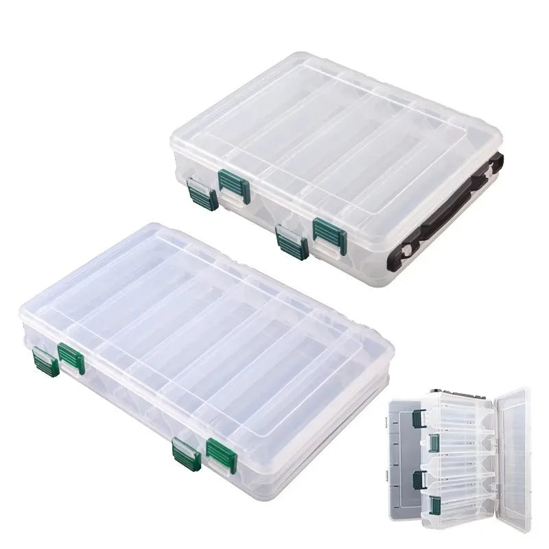 Fishing Tackle Box Double Sided Lure Storage Compartment Case Waterproof