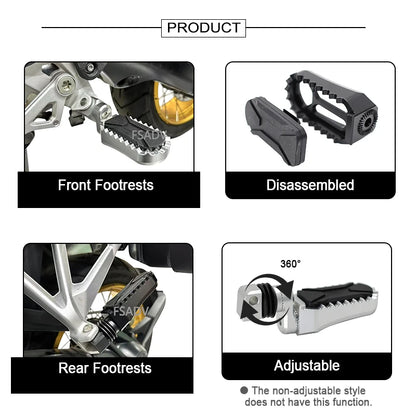 Motorcycle Footrest Peg Rubber Cover Aluminum For BMW R1200GS R1250GS LC ADV