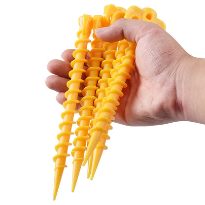 10PCS Camping Tent Stakes Screw Pegs Ground Anchors Windproof Accessories