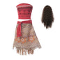 Moana Dresses Girls Kids Clothes Cosplay Vaiana Princess Dress Necklace Wig Children Carnival Party Summer Disney Costume Set-EXPROTAS