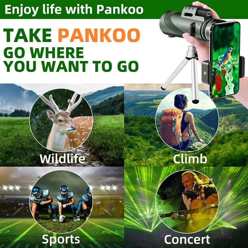 80x100 HD Zoom Telescope Long Distance Folding Outdoor Hunting Camping Travel