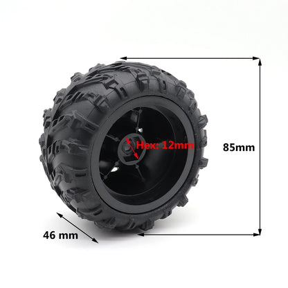 4PCS 12mm Hex Skidproof Rubber Tires 6034 for SCY 16101/16102 PRO 1/16 RC Truck Wheels