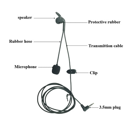 3.5mm In-Ear Headset for EJEAS FBIM V6 V6C V4 V4C Referee Intercom