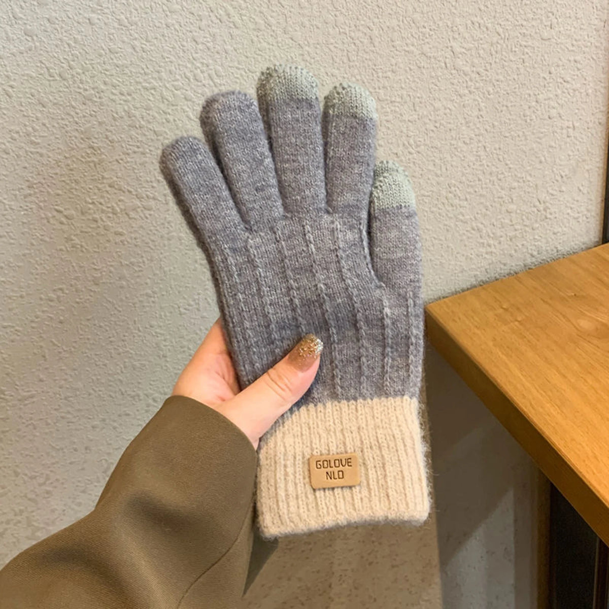 Warm Fleece Lined Knit Gloves Touchscreen Winter Women Ladies Thermal