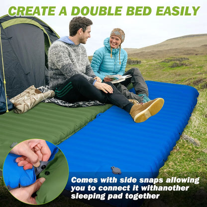 Extra Thick Camping Sleeping Pad 4 Inch Self-Inflating Outdoor Mat