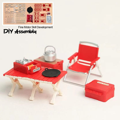 Miniature Camping Picnic Model Set Dollhouse Accessories DIY Craft