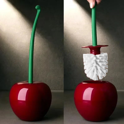 Red Toilet Brush Cherry Shape Holder Set Creative Bathroom Cleaning Accessories