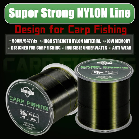 500M Nylon Fishing Line Monofilament Carp Sea Saltwater Invisible 8.0 35LB