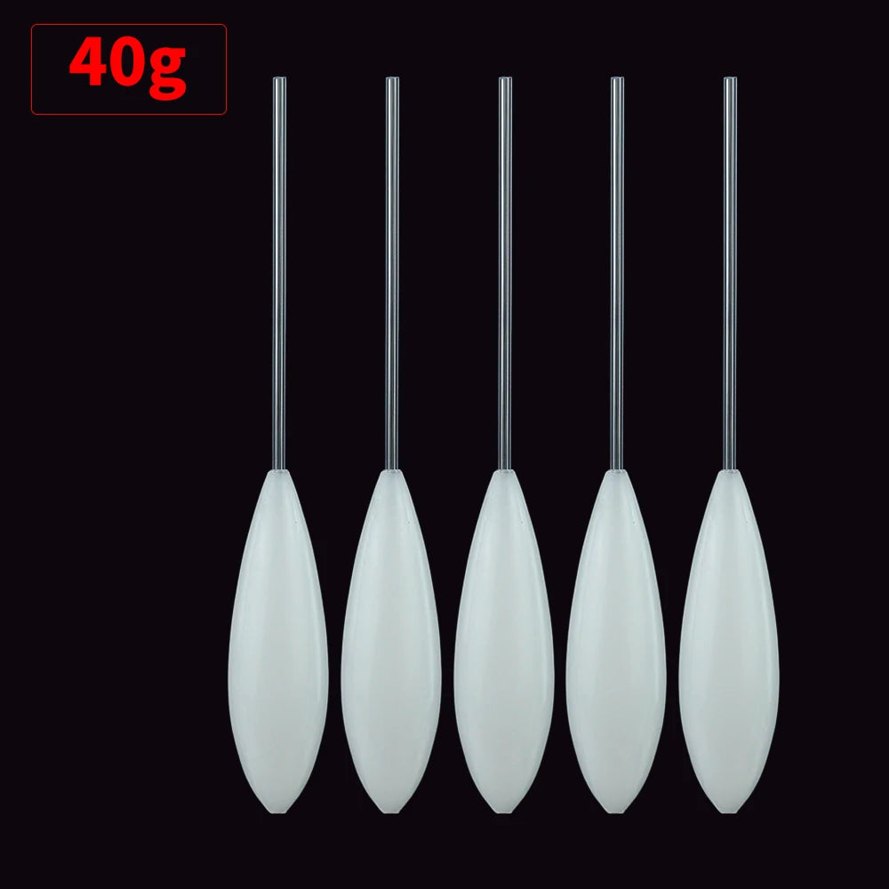 Hirisi 5PCS Fishing Float Set 20g/30g/40g Slow Sinking Bobber Tackle