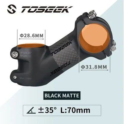 31.8mm MTB Handlebar Stem TOSEEK Carbon Aluminium Bike Stem 10-35 Degree