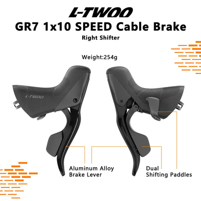 LTWOO GR7 1x10 Speed Road Groupset, R/L Shifter + Rear Derailleurs, Gravel-bikes Cyclo-Cross