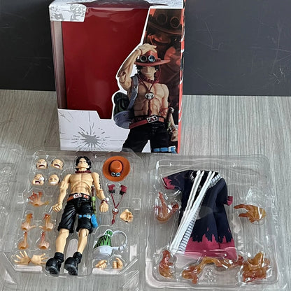 SHF One Piece Portgas D Ace Fire Fist Luffy PVC Movable Action Figure Toy