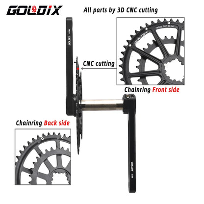 GOLDIX Road Bike Crankset Double 50-34T/52-36T/53-39T Forged Alloy 165–175mm - EXPROTAS