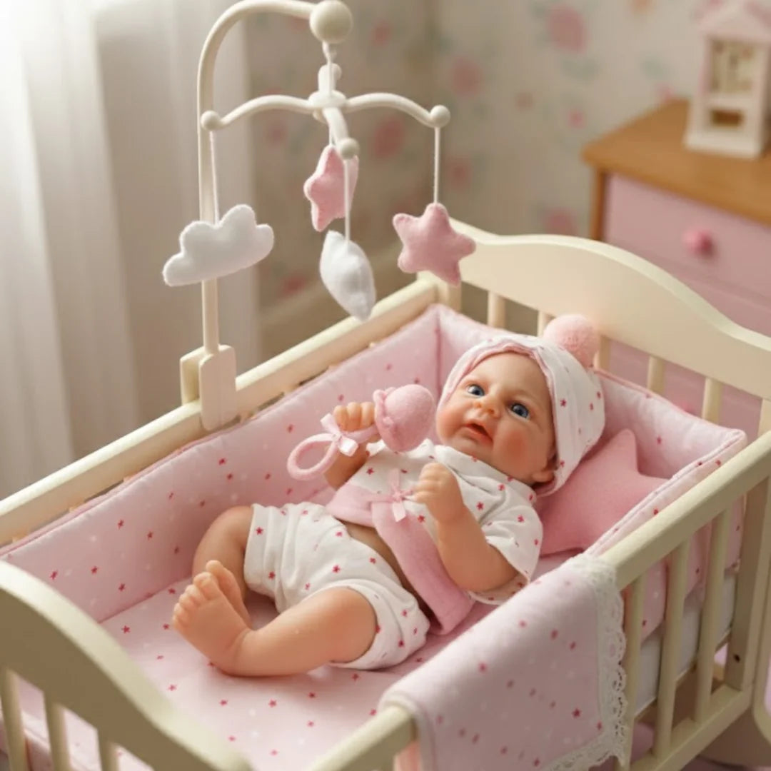 13 Inch Silicone Reborn Girl Boy Doll Open Mouth Washable Painted Skin Soft