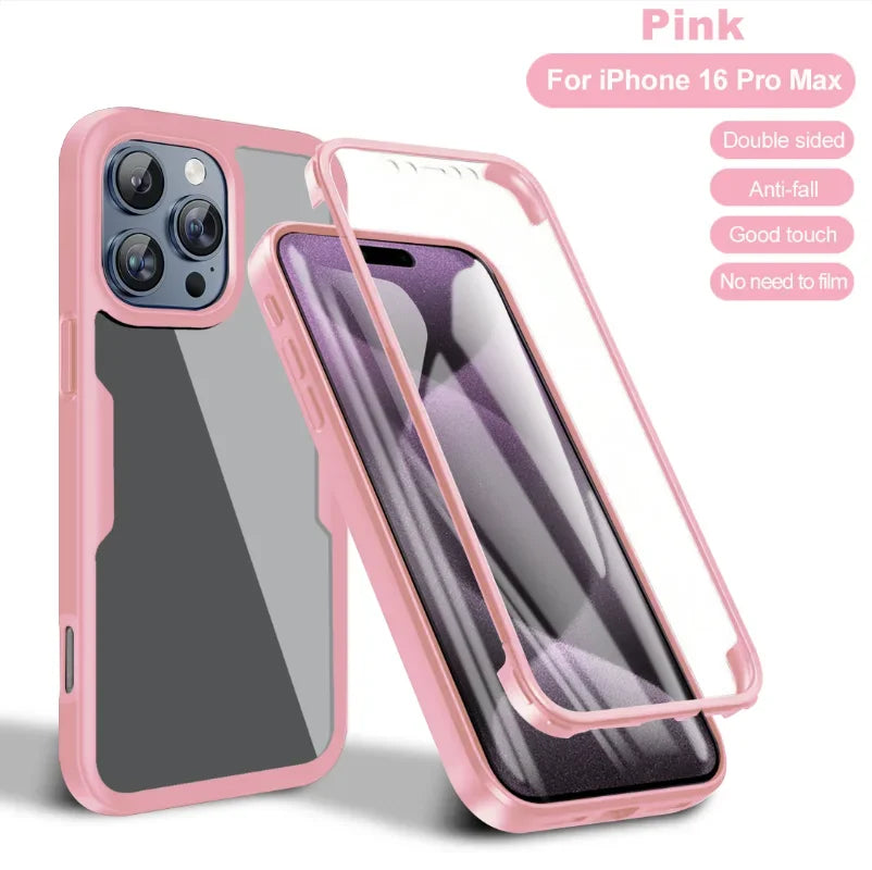 360 Full Body Clear MagSafe Case for iPhone 12-16 Pro Max Plus Bumper Cover