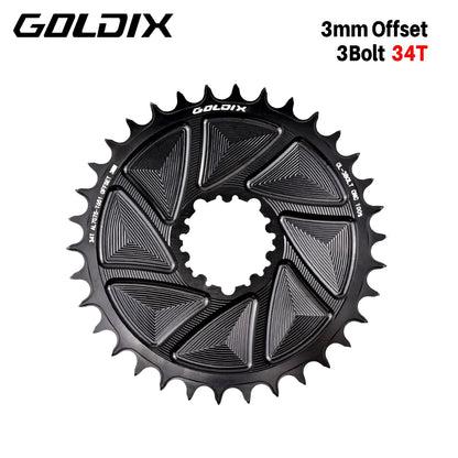 Narrow Wide Chainring 3-Bolt 3mm Offset for Goldix MTB Road Crankset