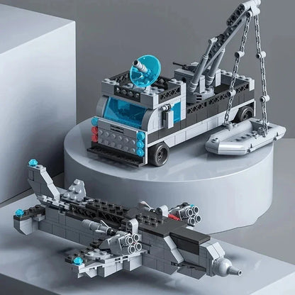 65.5CM 6-in-1 Building Block Navy Army Ship Model Toy Bricks