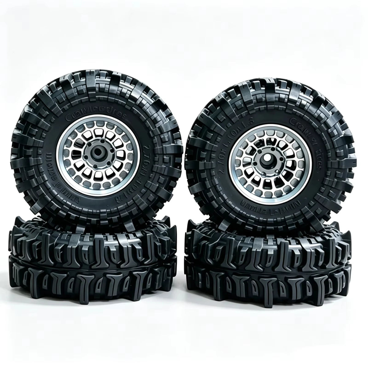 4PCS Beadlock Wheel Tyres for RC Crawler 1/18 TRX4M SCX24 FCX24
