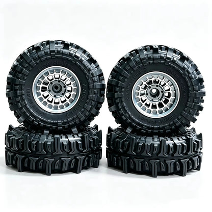 4PCS Beadlock Wheel Tyres for RC Crawler 1/18 TRX4M SCX24 FCX24