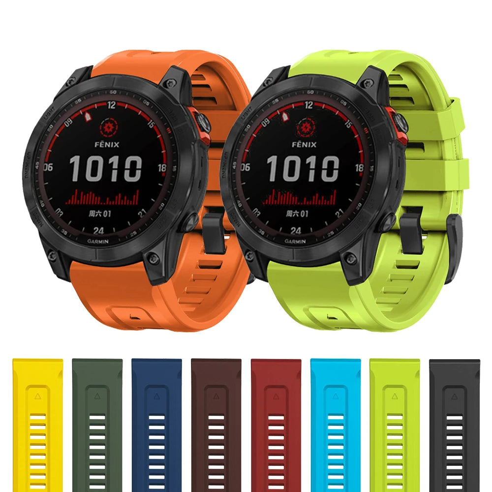 Fit Silicone Strap for Garmin Fenix 7 6X Pro 22mm 26mm Quickfit Band