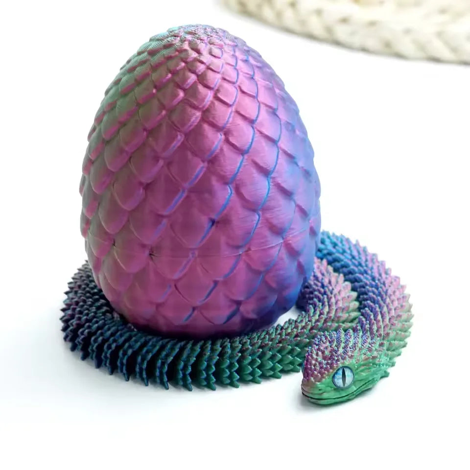 6pcs/set 3D Printed Snake Surprise Egg Decoration, Flexible Joints, The Best Gift for 3D Printing Enthusiasts