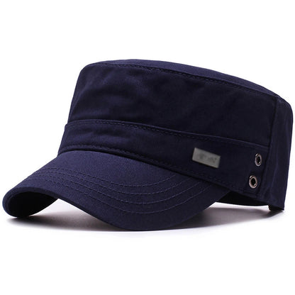 Baseball Cap Men Flat Cotton Sun Hat Casual Peaked Outdoor Brim