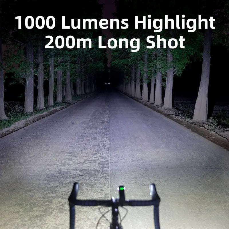 Offbondage Bicycle Light 1000Lumen USB Rechargeable Front Headlight Flashlight
