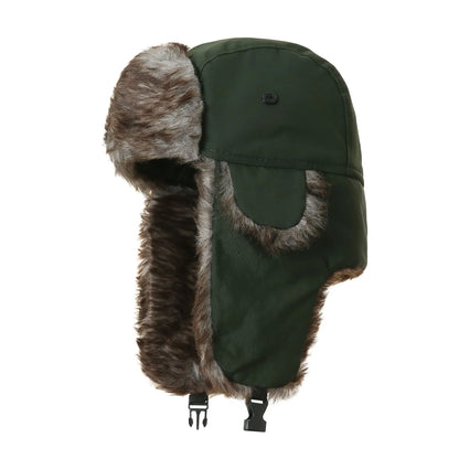 Winter Ushanka Trapper Hat Mens Russian Ear Flap Fur Cap