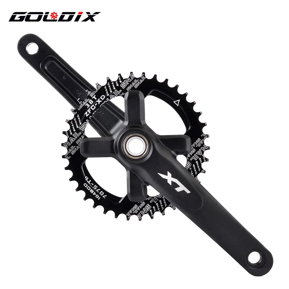 XT Bicycle Crankset 104BCD MTB Bike Crank Chainring Bike 170mm 175mm Black Round Oval 32T 34T 36T 38T Aluminum Alloy with Bottom-EXPROTAS