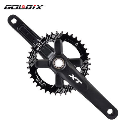 XT Bicycle Crankset 104BCD MTB Bike Crank Chainring Bike 170mm 175mm Black Round Oval 32T 34T 36T 38T Aluminum Alloy with Bottom-EXPROTAS