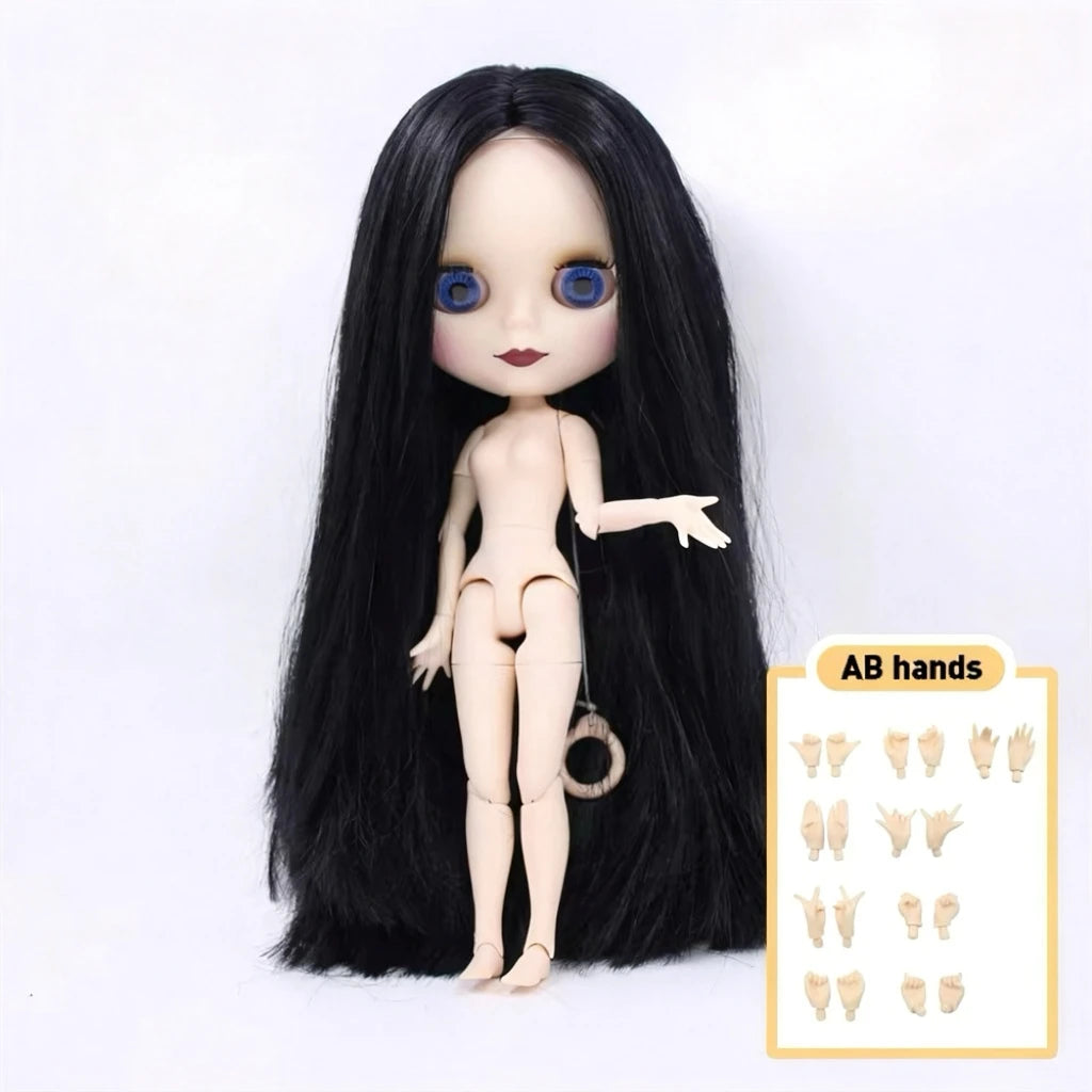 ICY DBS Blythe Doll White Skin Joint Body Colourful Hair Matte Face DIY Dress Up