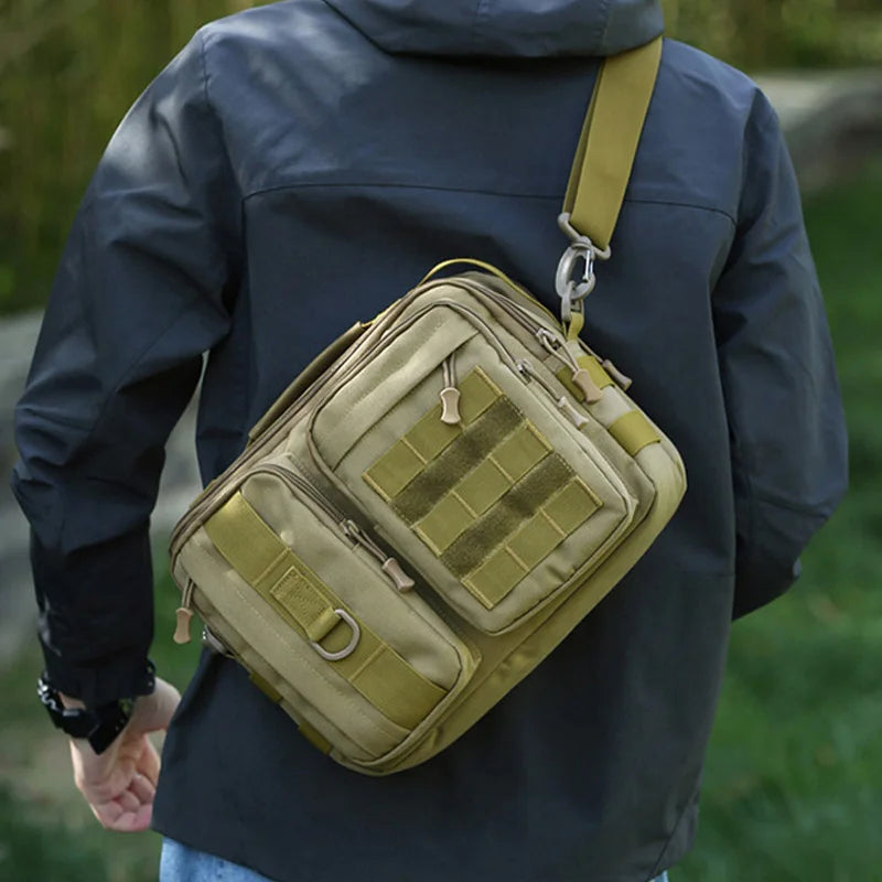 Mens Tactical Shoulder Bag Sling Backpack Molle Outdoor Travel Hiking