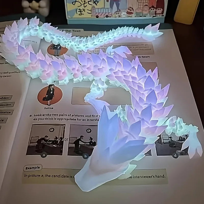 Divine Dragon Statue 3D Printed Night Light Sculpture Aquarium Bedroom Ornament