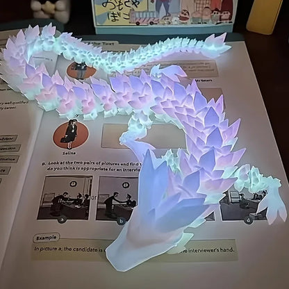 Divine Dragon Statue 3D Printed Night Light Sculpture Aquarium Bedroom Ornament