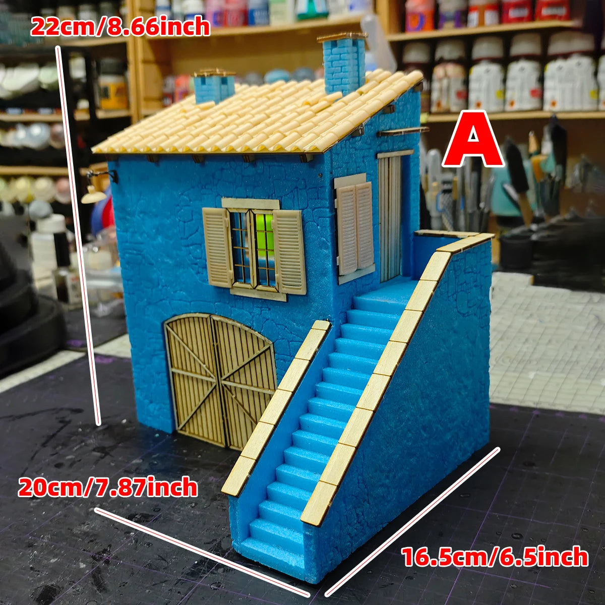 1/35 Model Building Architecture House Diorama Kit - 20 Pieces