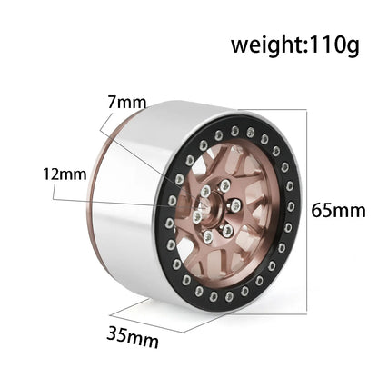 4pcs CNC Aluminum 2.2 Beadlock Wheel Rims for 1/10 RC Crawler SCX10 TRX4