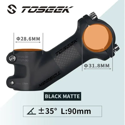 31.8mm MTB Handlebar Stem TOSEEK Carbon Aluminium Bike Stem 10-35 Degree