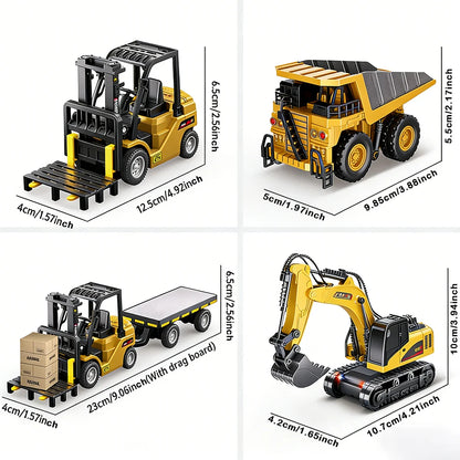 Bluetooth Remote Control Car 1:64 Mini Crane Forklift Alloy Toy