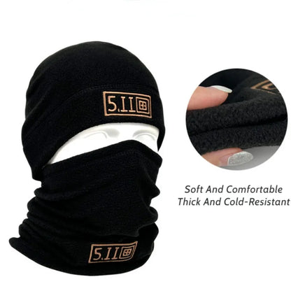 Tactical Fleece Hat Scarf Set Thermal Winter Balaclava Face Mask Cycling Neck Warmer