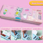 Double Layer Pencil Case with Calculator Sharpener Storage Box for School