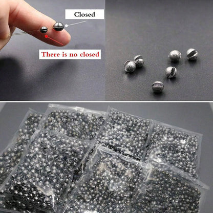 100Pcs Fishing Lead Split Shot Sinkers Round Weights for Tackle