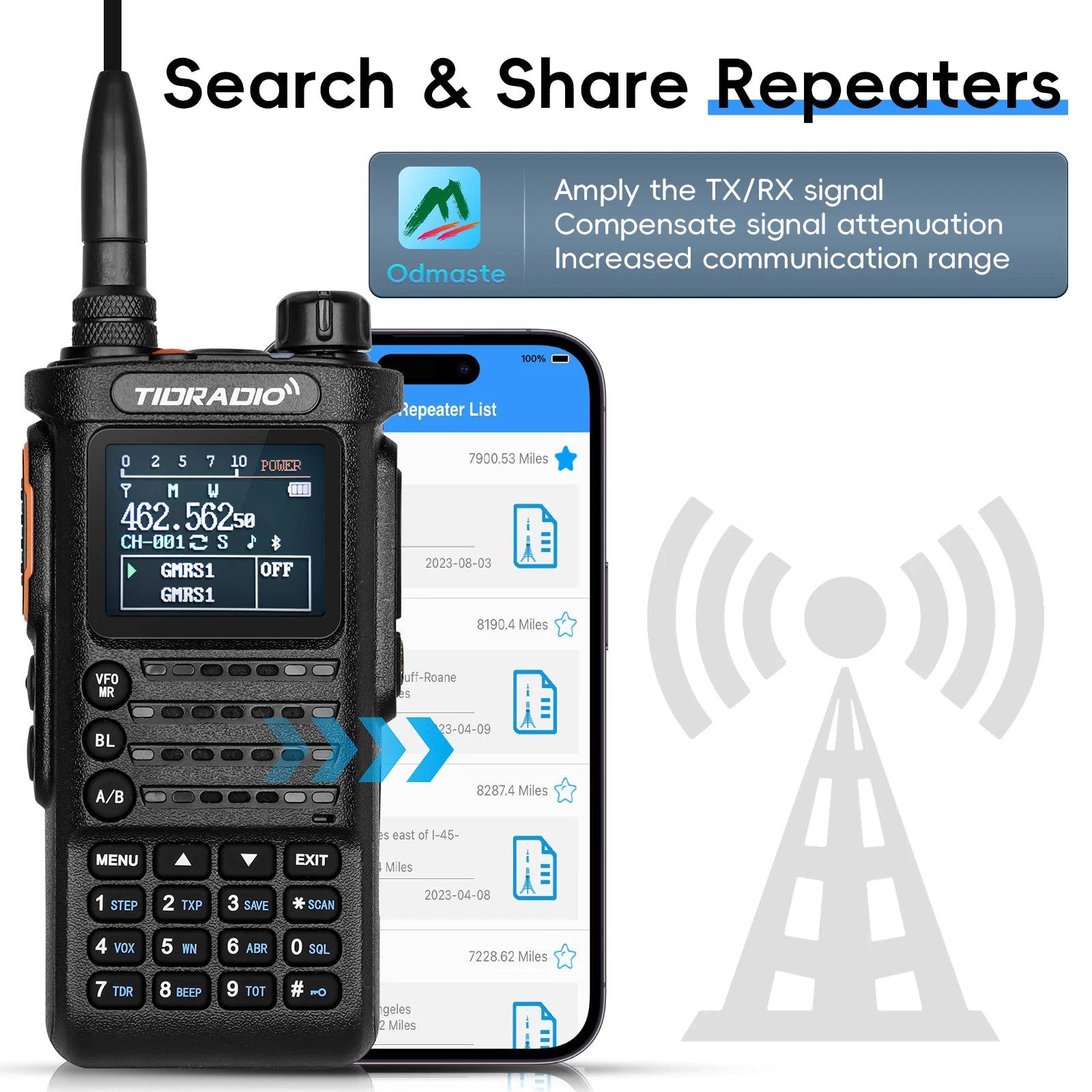 TIDRADIO 2nd Gen TD-H8 10W Professional Walkie Talkie Portable Long Range Radio Phone Wireless Programmable Search Repeaters-EXPROTAS