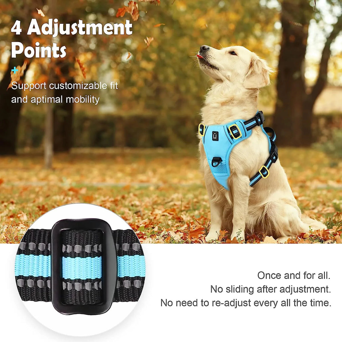 Adjustable Soft Padded Dog Harness with Handle No Pull Pet Vest