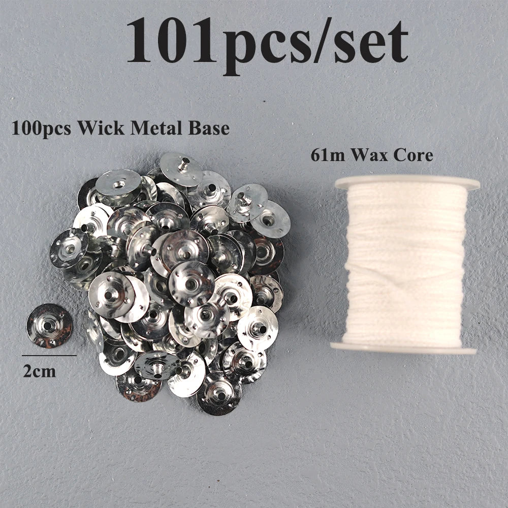 Candle Wicks Pre Waxed with Sustainers Long Tabbed for Craft Making 100pcs