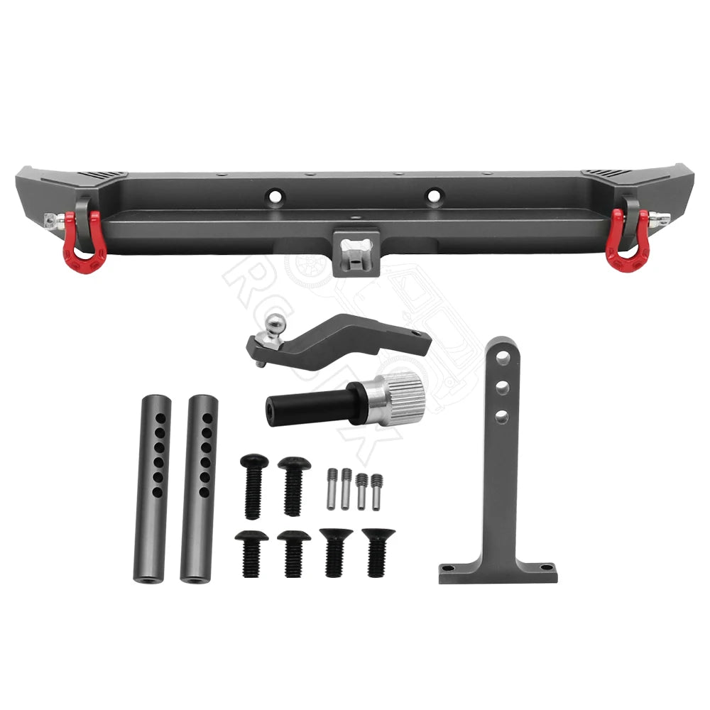 1/10 RC Crawler Metal Front & Rear Bumper Set w/ LED for Axial SCX10 III - EXPROTAS
